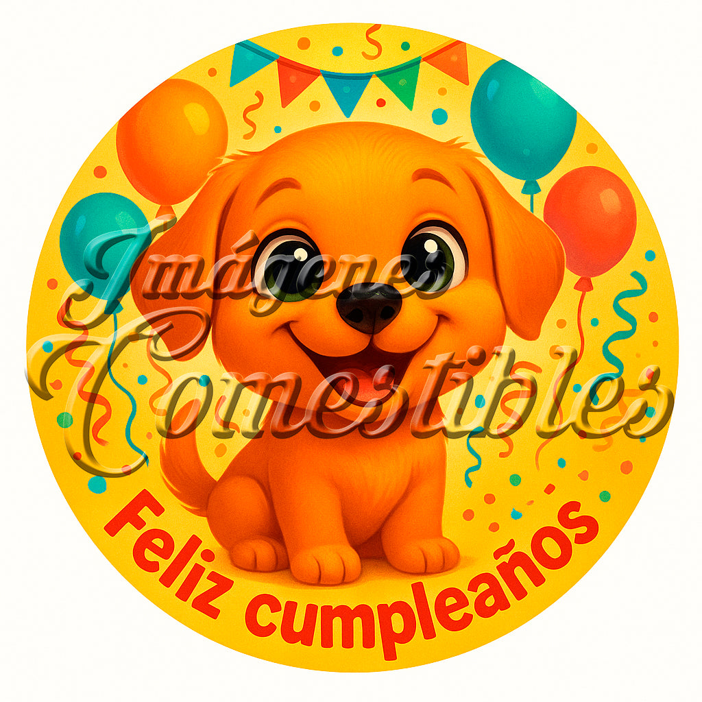 Oblea comestible - Feliz cumpleaños perrito