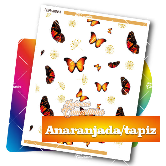 Planilla PDF con Mariposas anaranjadas tapiz