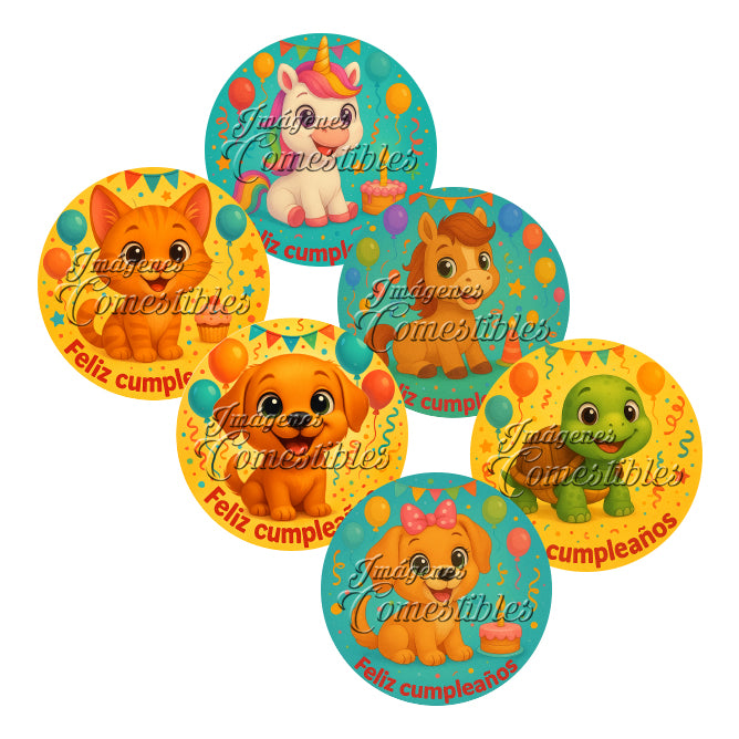 Obleitas comestibles - Animales cumpleaños-1