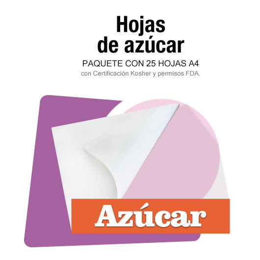 Paquete 25 hojas de azúcar calibre 0.75 (A4)