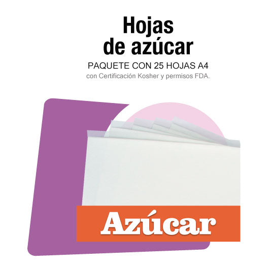 Paquete 25 hojas de azúcar calibre 0.75 (A4)