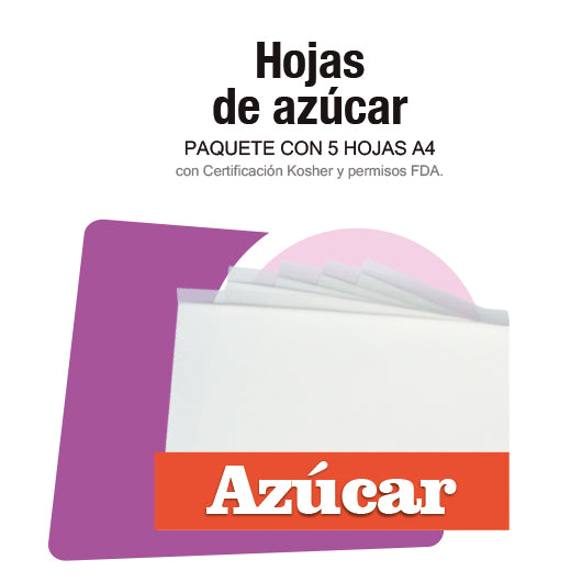 Paquete 25 hojas de azúcar calibre 0.75 (A4)