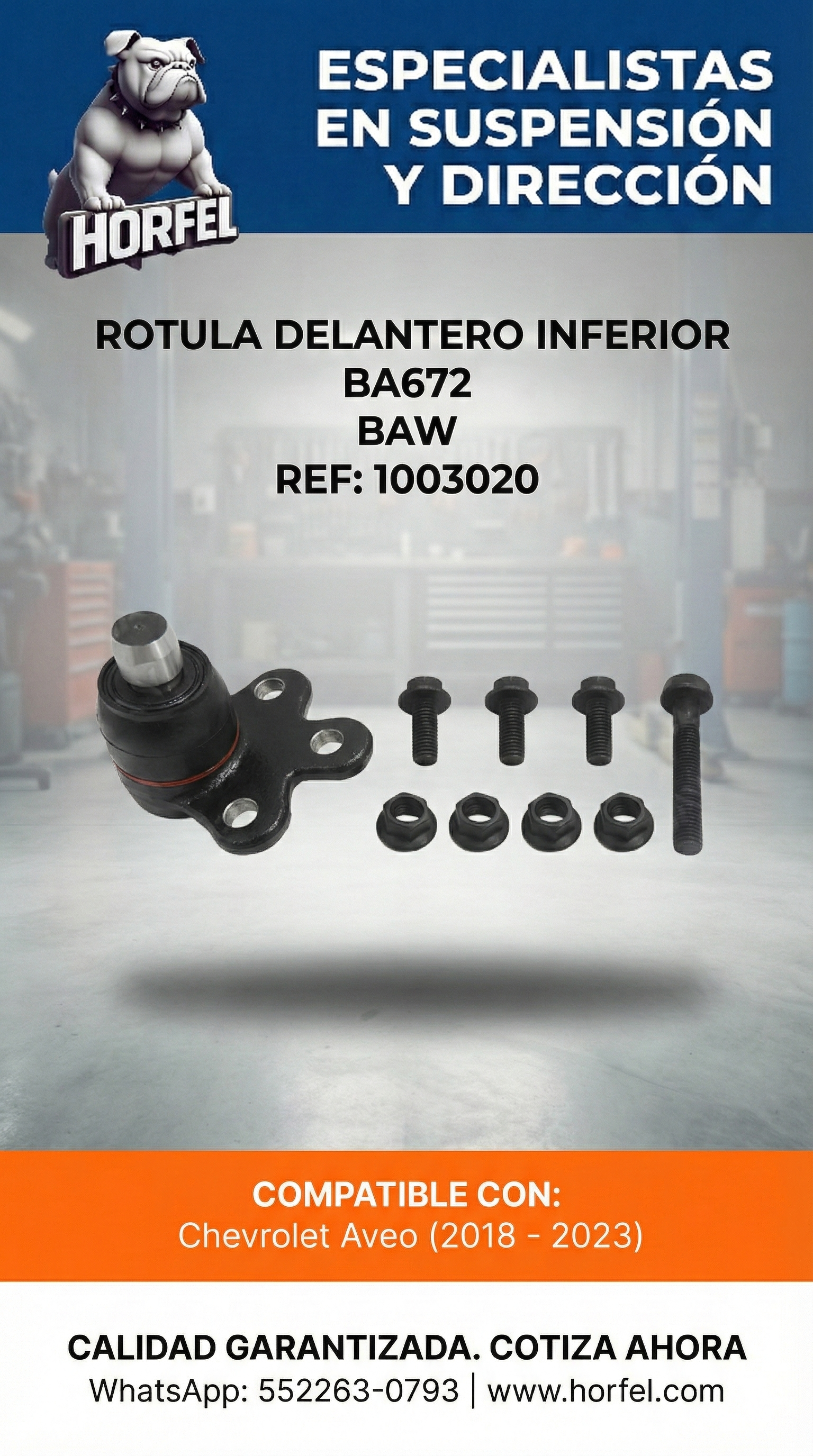 ROTULA DELANTERO INFERIOR Chevrolet Aveo (2018-2023) BAW BA672