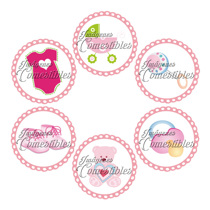 Obleitas comestibles - Baby shower niña