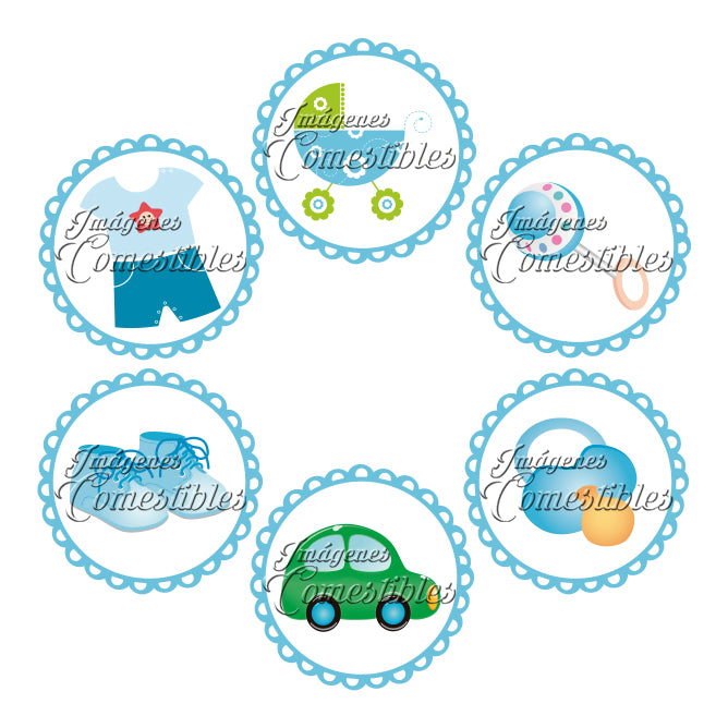 Obleitas comestibles - Baby shower niño