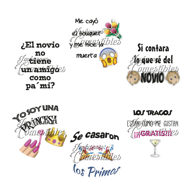 Obleitas comestibles - Boda frases graciosas