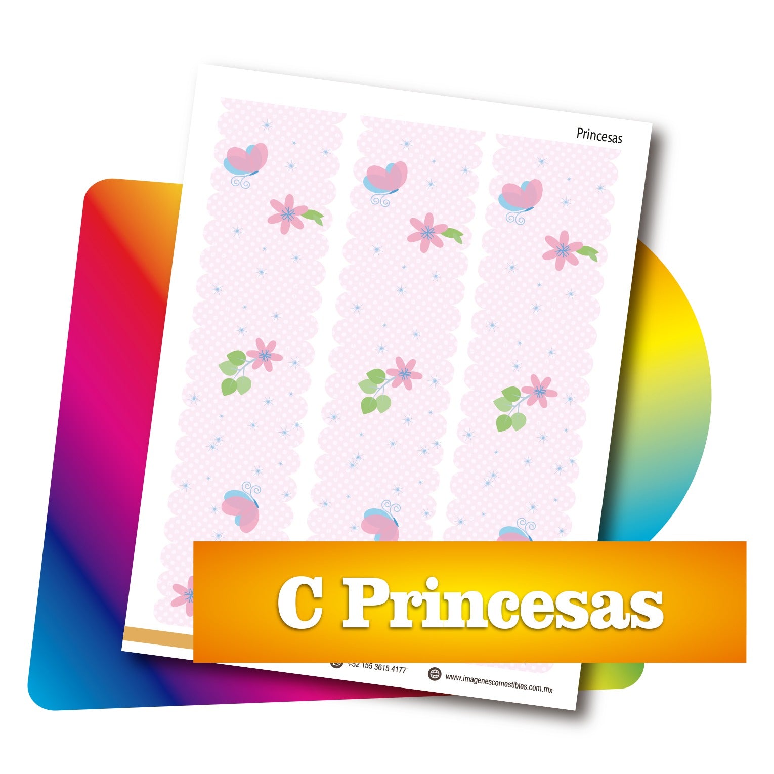 Cenefas PDF 3 de 6 cm. de alto. Princesas C