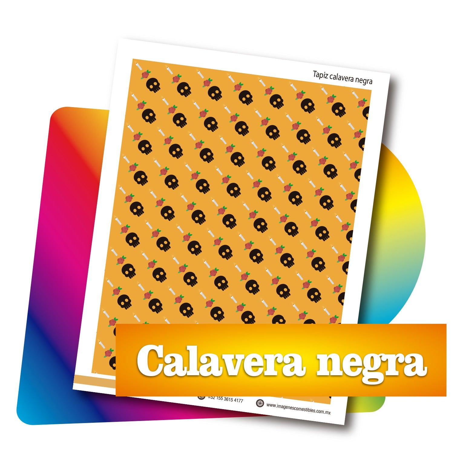 Tapiz PDF 19 x 25 cm. Calavera negra