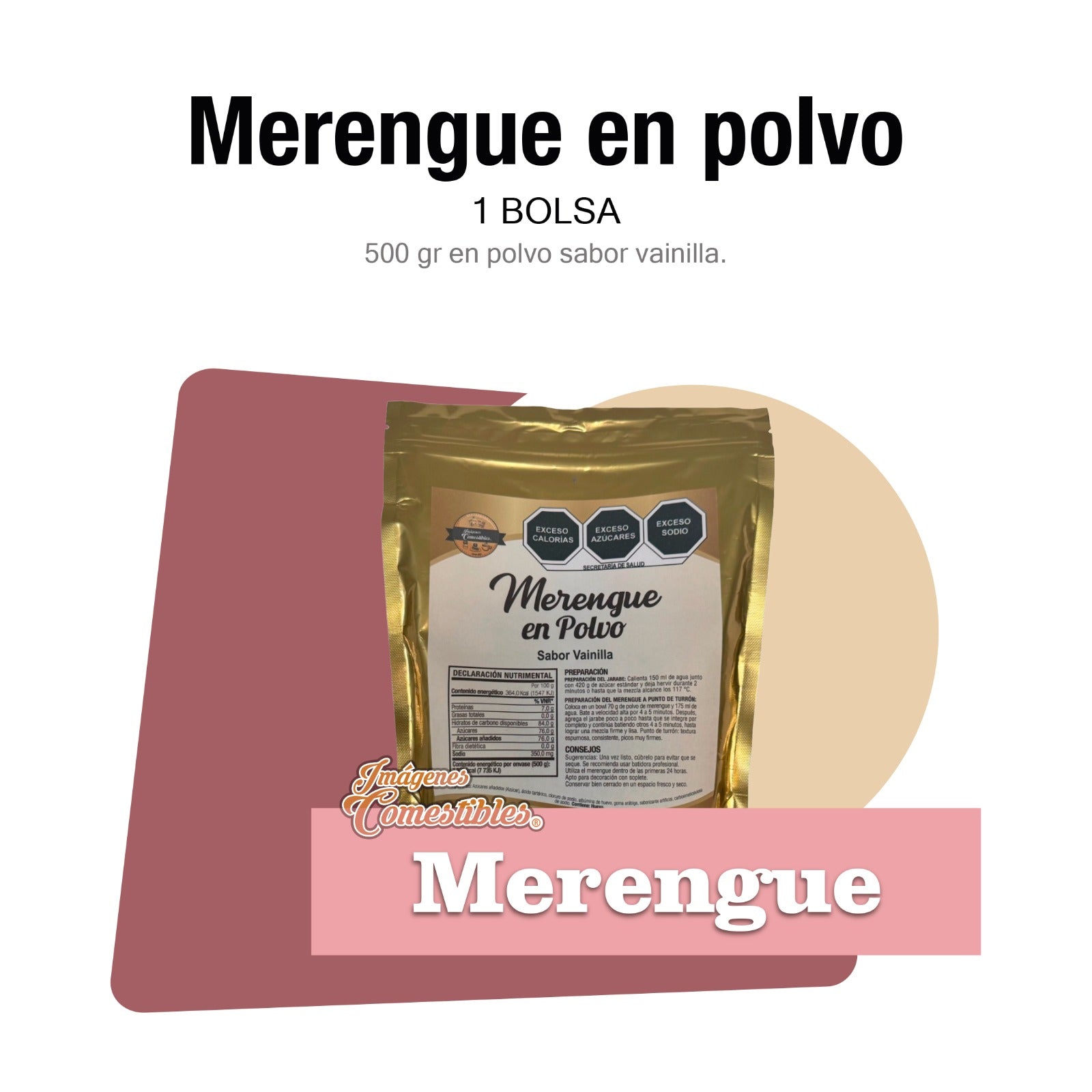 Merengue en polvo sabor vainilla 500 g