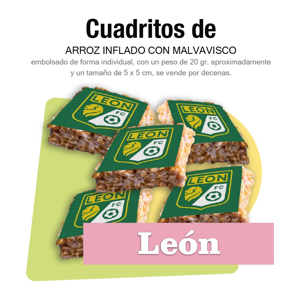 Cuadritos de arroz inflado - León