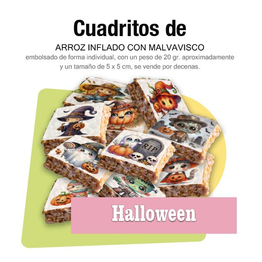Cuadritos de arroz inflado - Halloween
