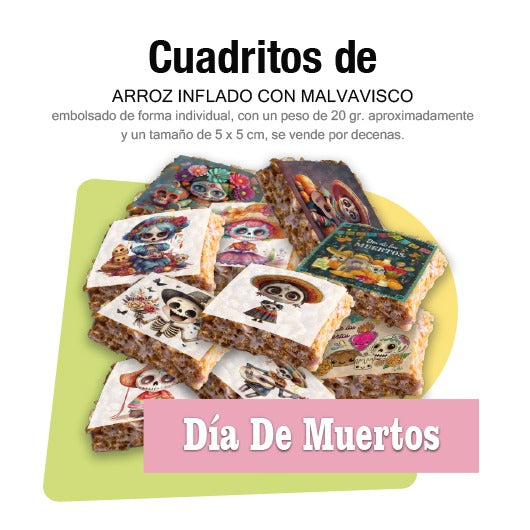 Cuadritos de arroz inflado - Día de muertos