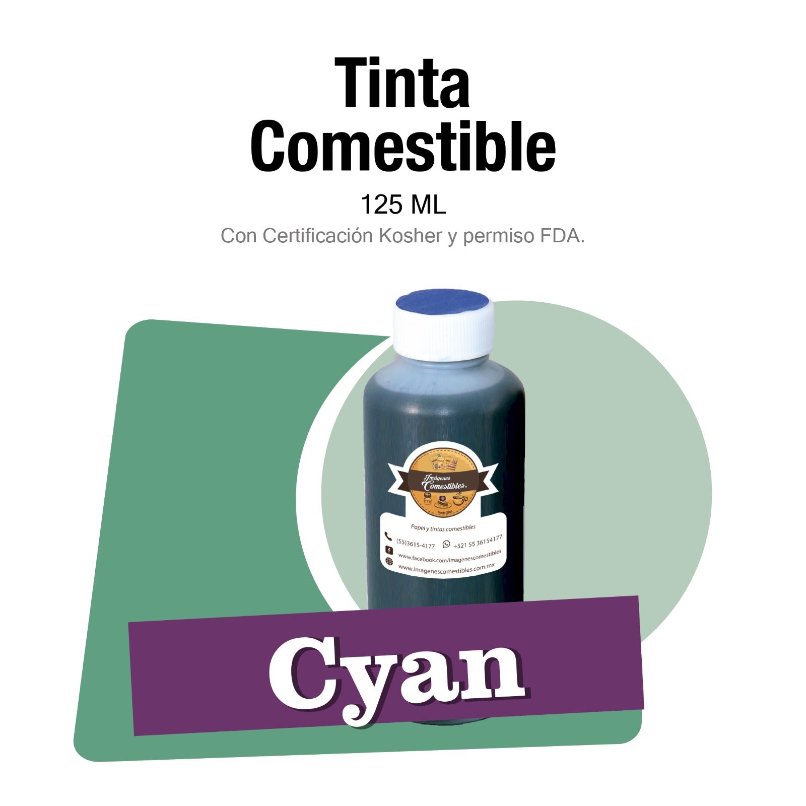 Tinta comestible Cyan