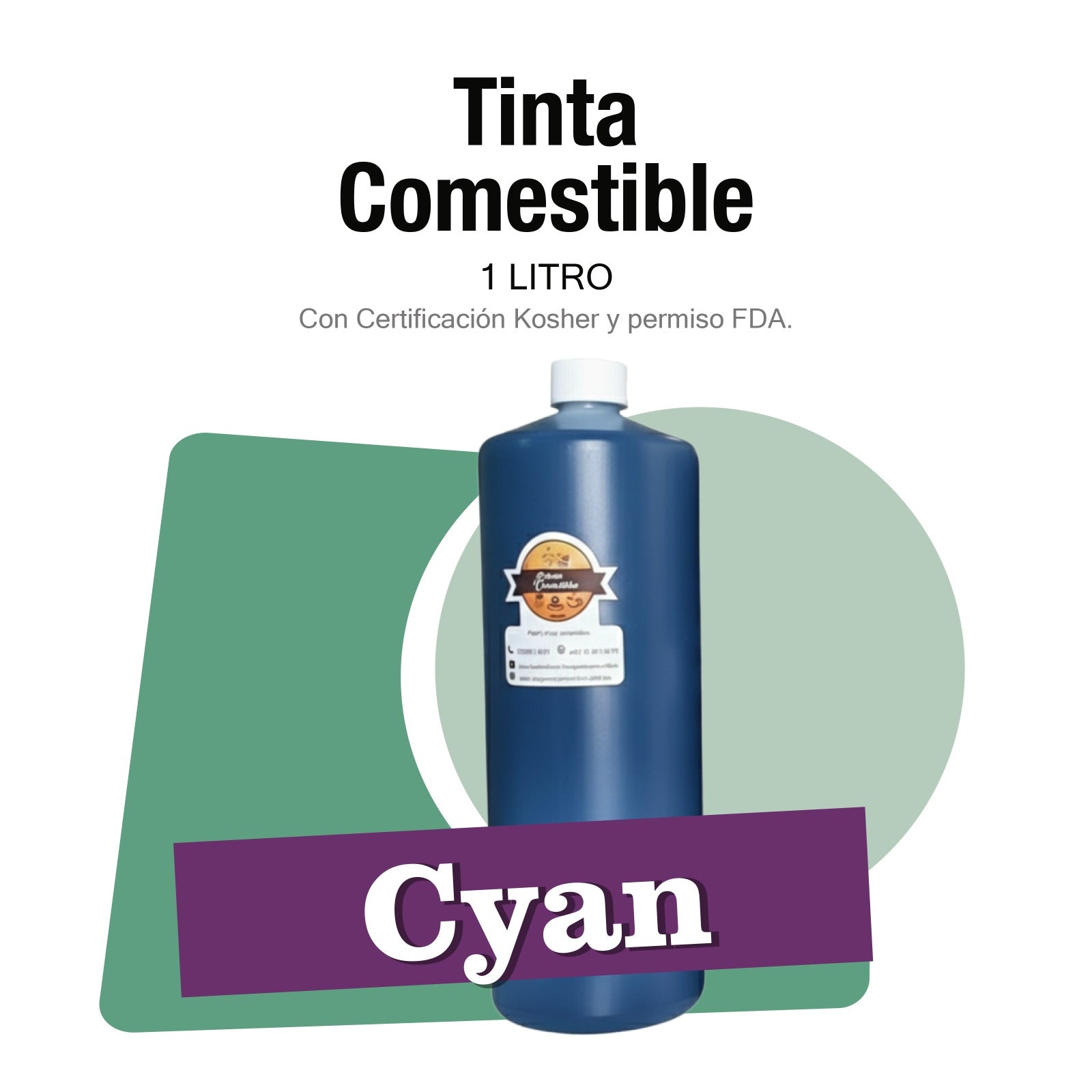 Tinta comestible Cyan