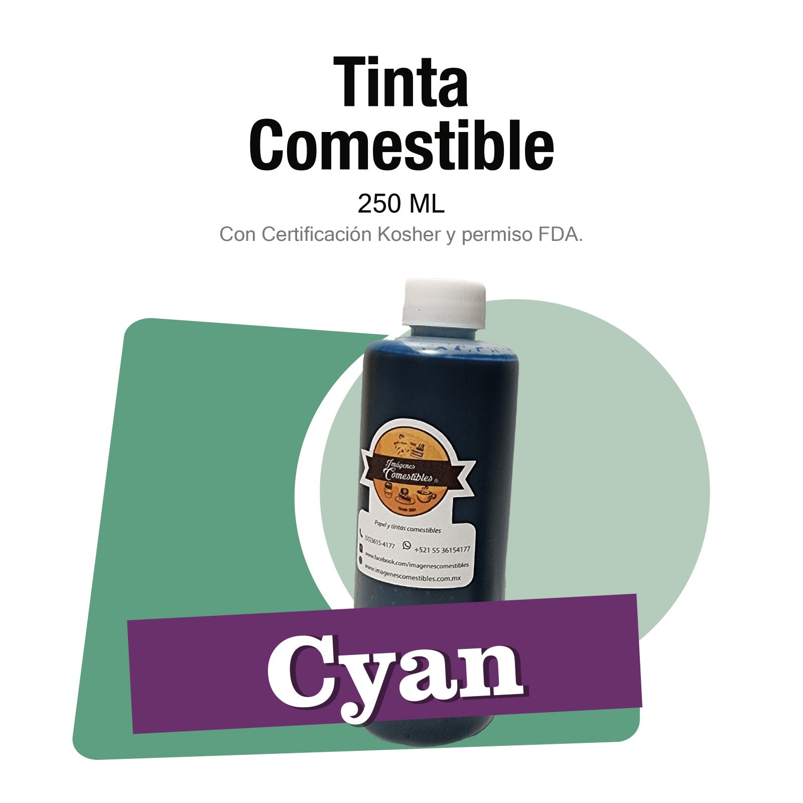 Tinta comestible Cyan