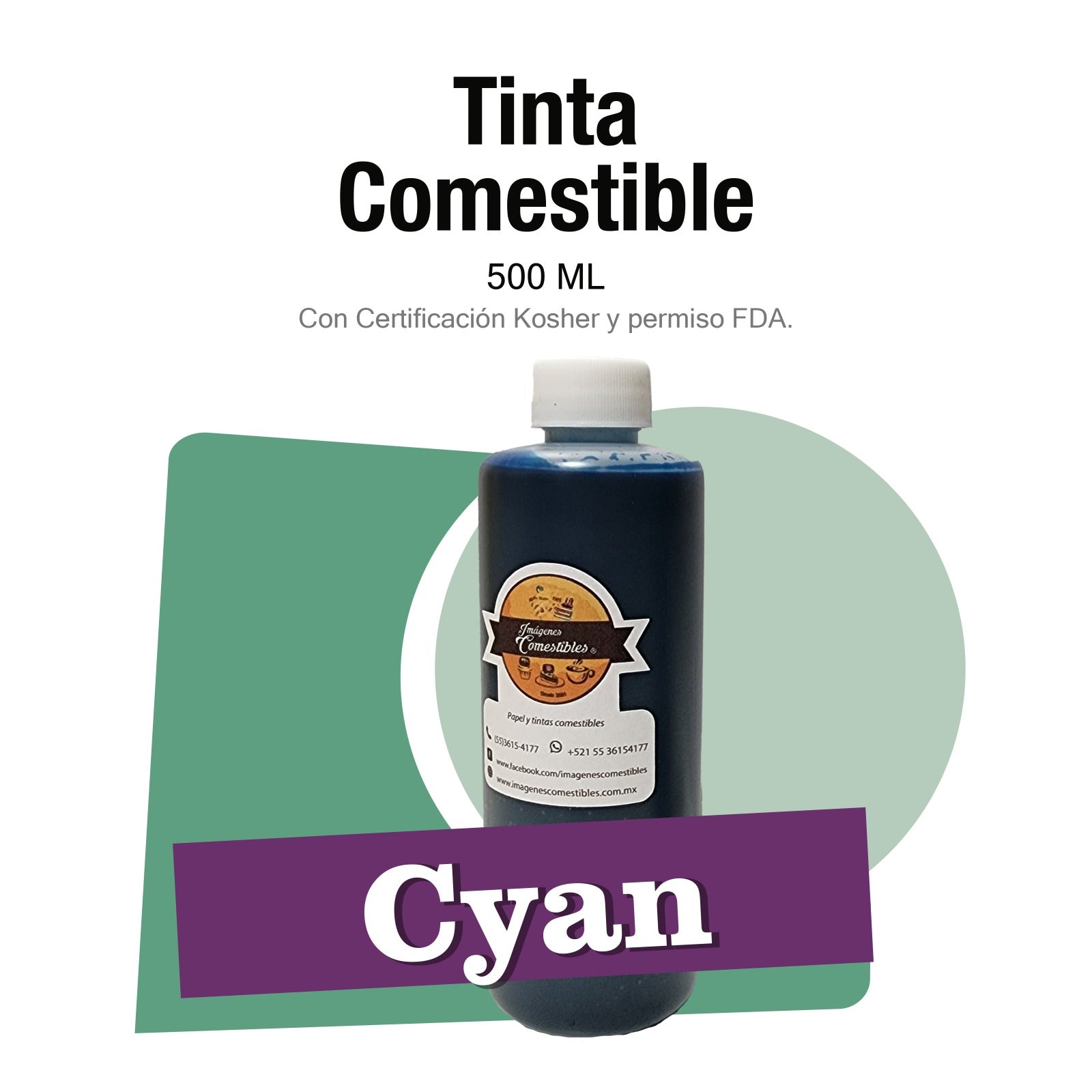 Tinta comestible Cyan