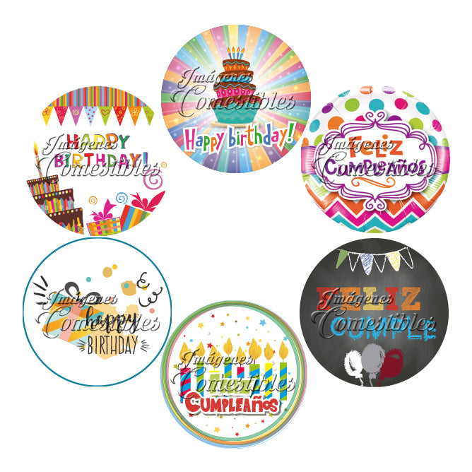Obleitas comestibles - Feliz cumpleaños