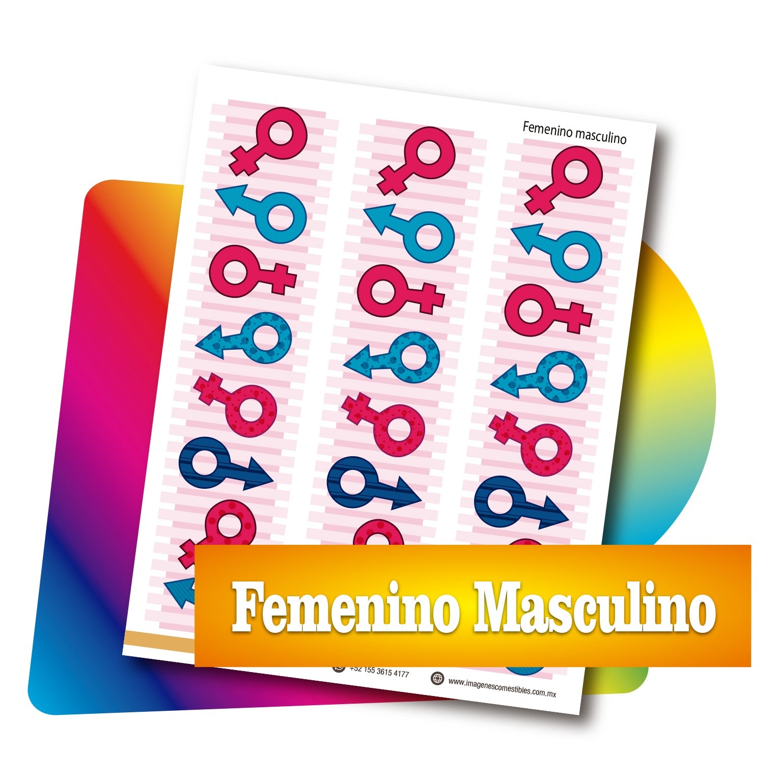 Cenefas PDF 3 de 6 cm. de alto. Femenino Masculino