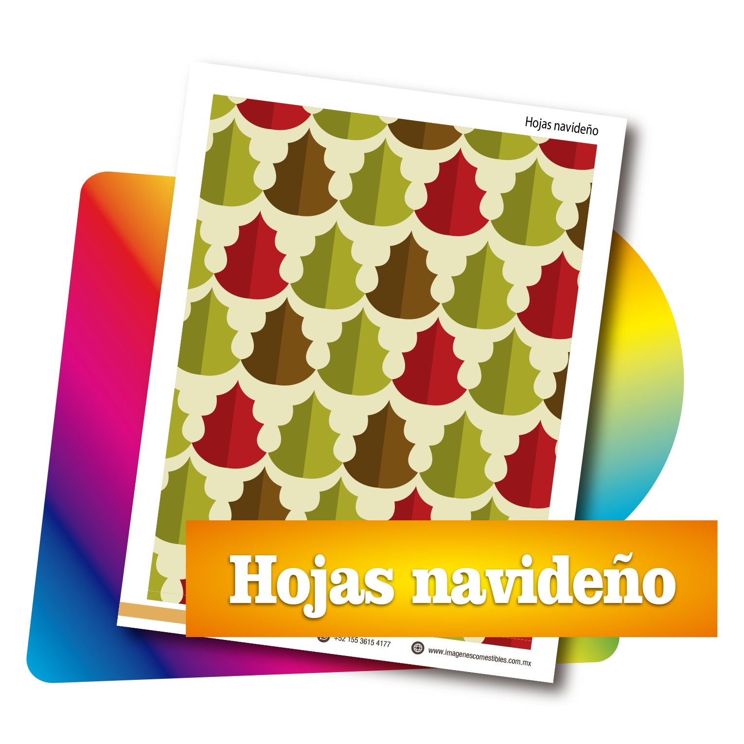Tapiz PDF 19 x 25 cm. Hojas navideño