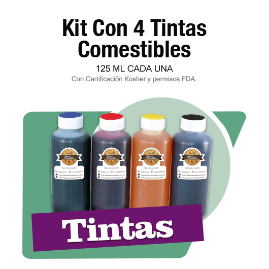 Kit 4 tintas comestibles