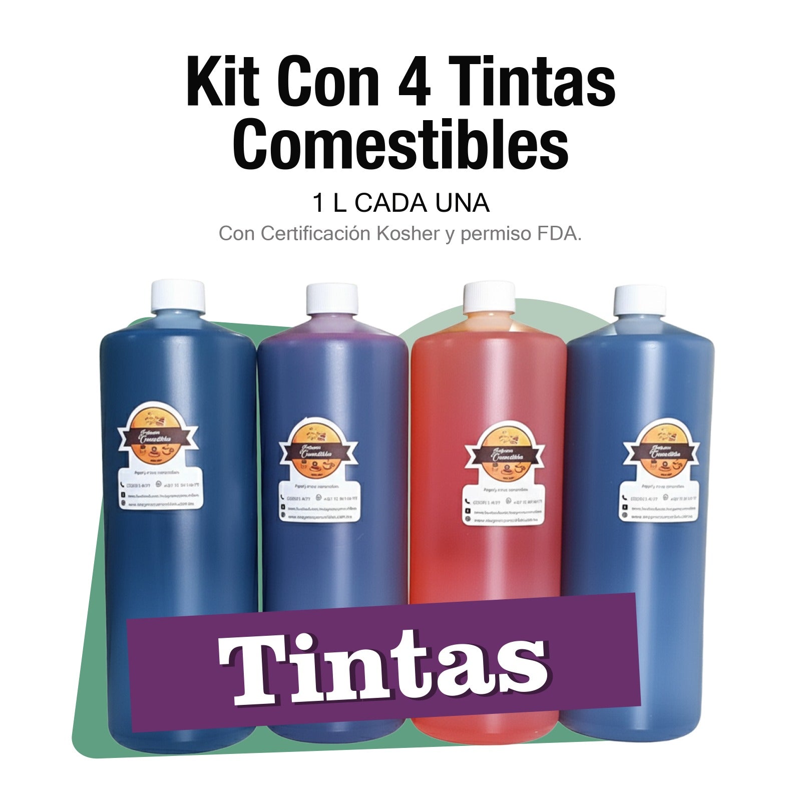 Kit 4 tintas comestibles