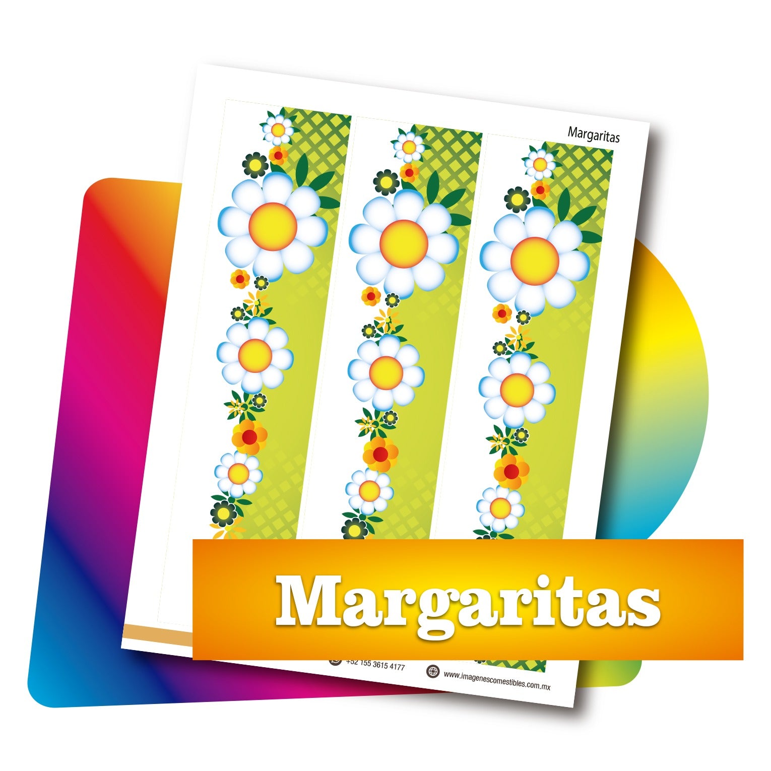 Cenefas PDF 3 de 6 cm. de alto. Margaritas