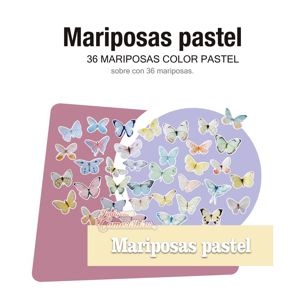 36 Mariposas pastel