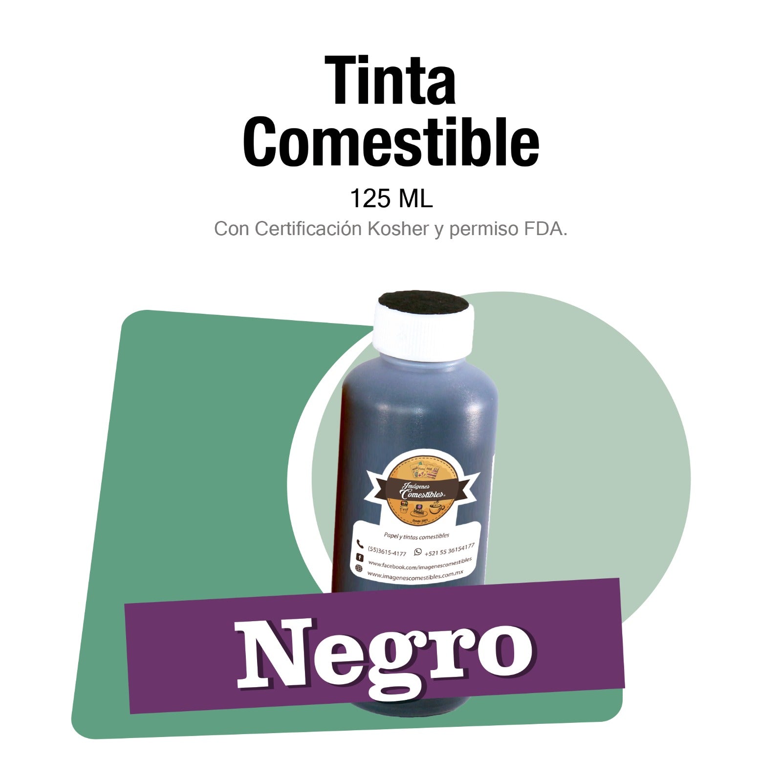 Tinta comestible Negra