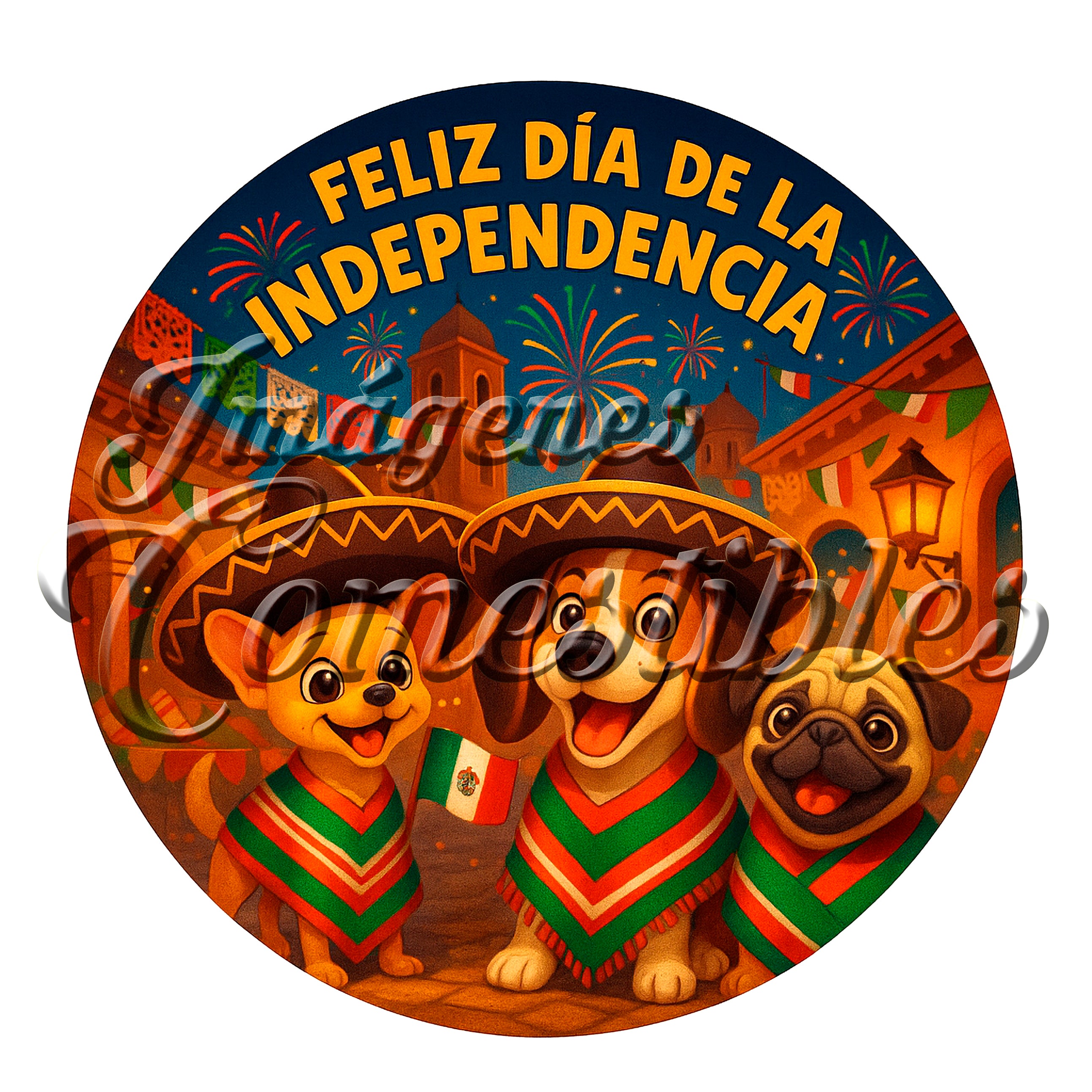 Oblea comestible - Viva México perritos-1