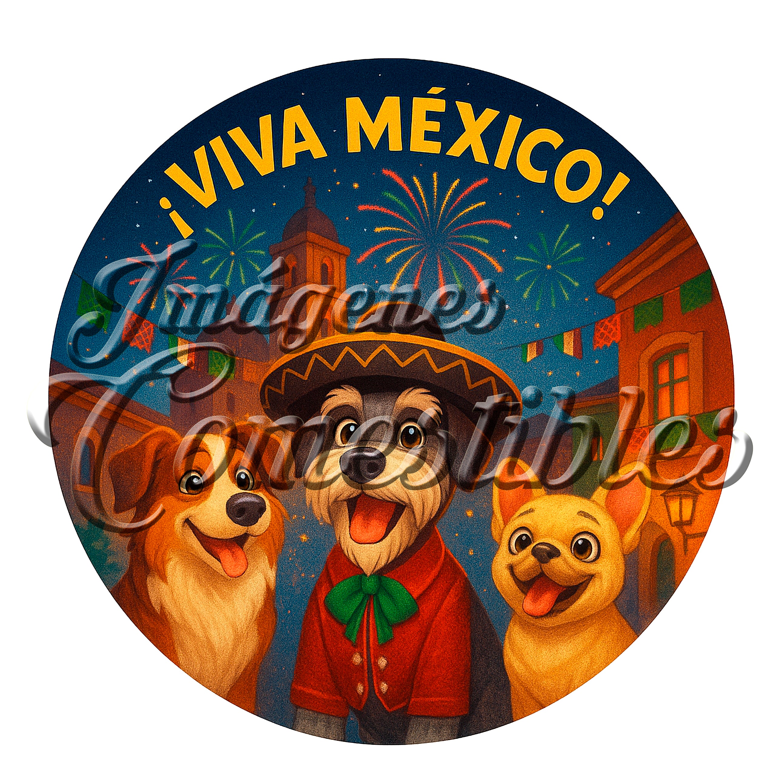 Oblea comestible - Viva México perritos-3