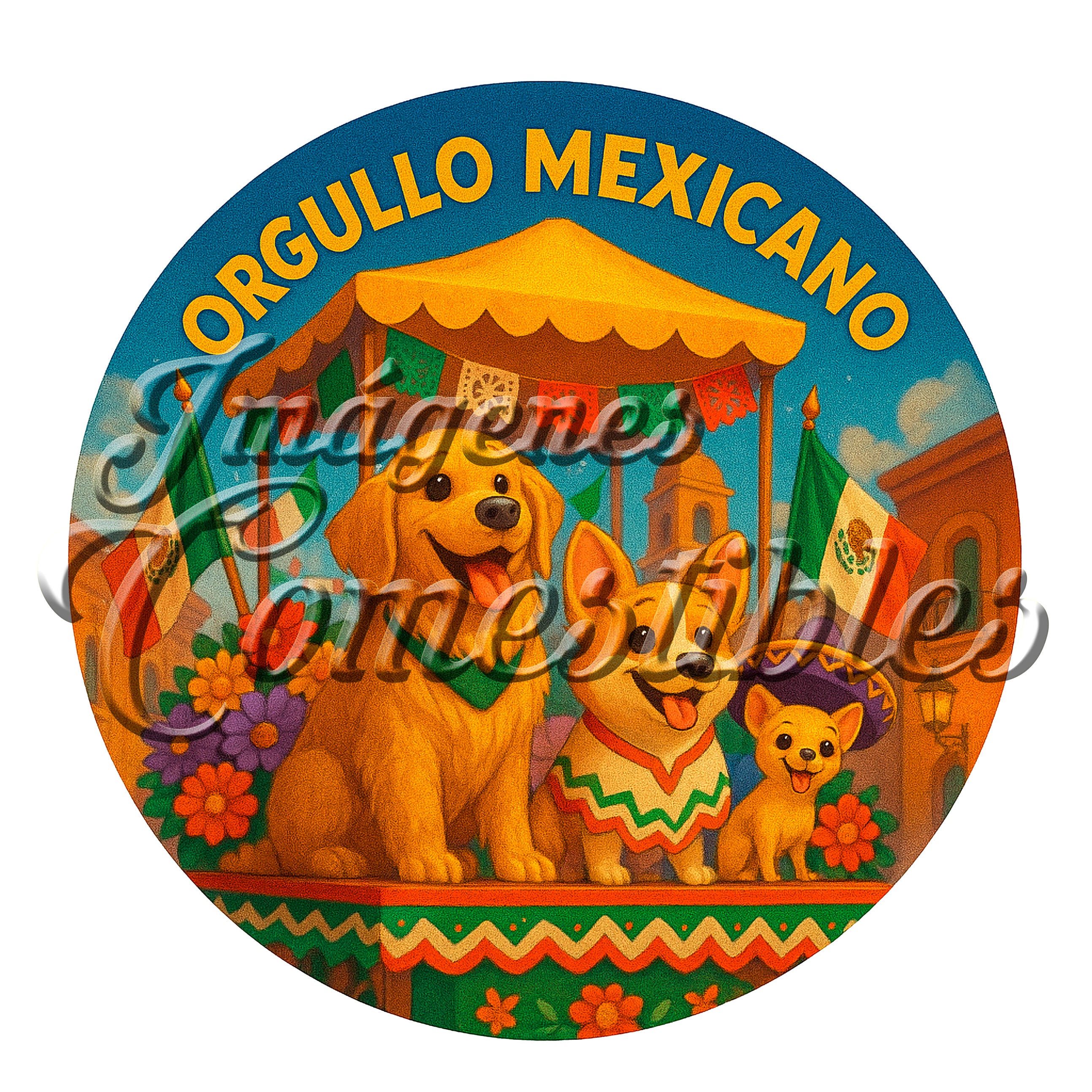 Oblea comestible - Viva México perritos-4