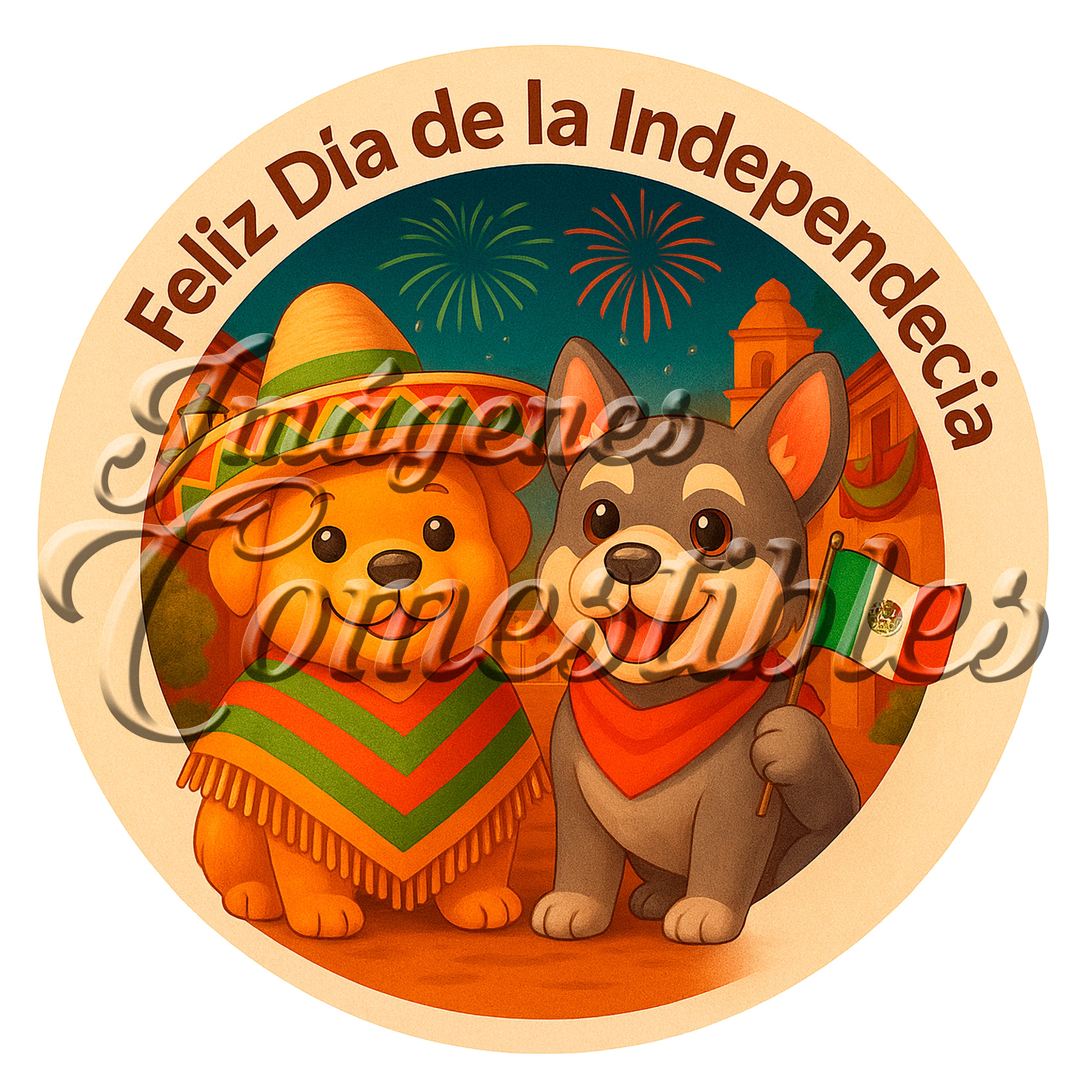 Oblea comestible - Viva México perritos-5