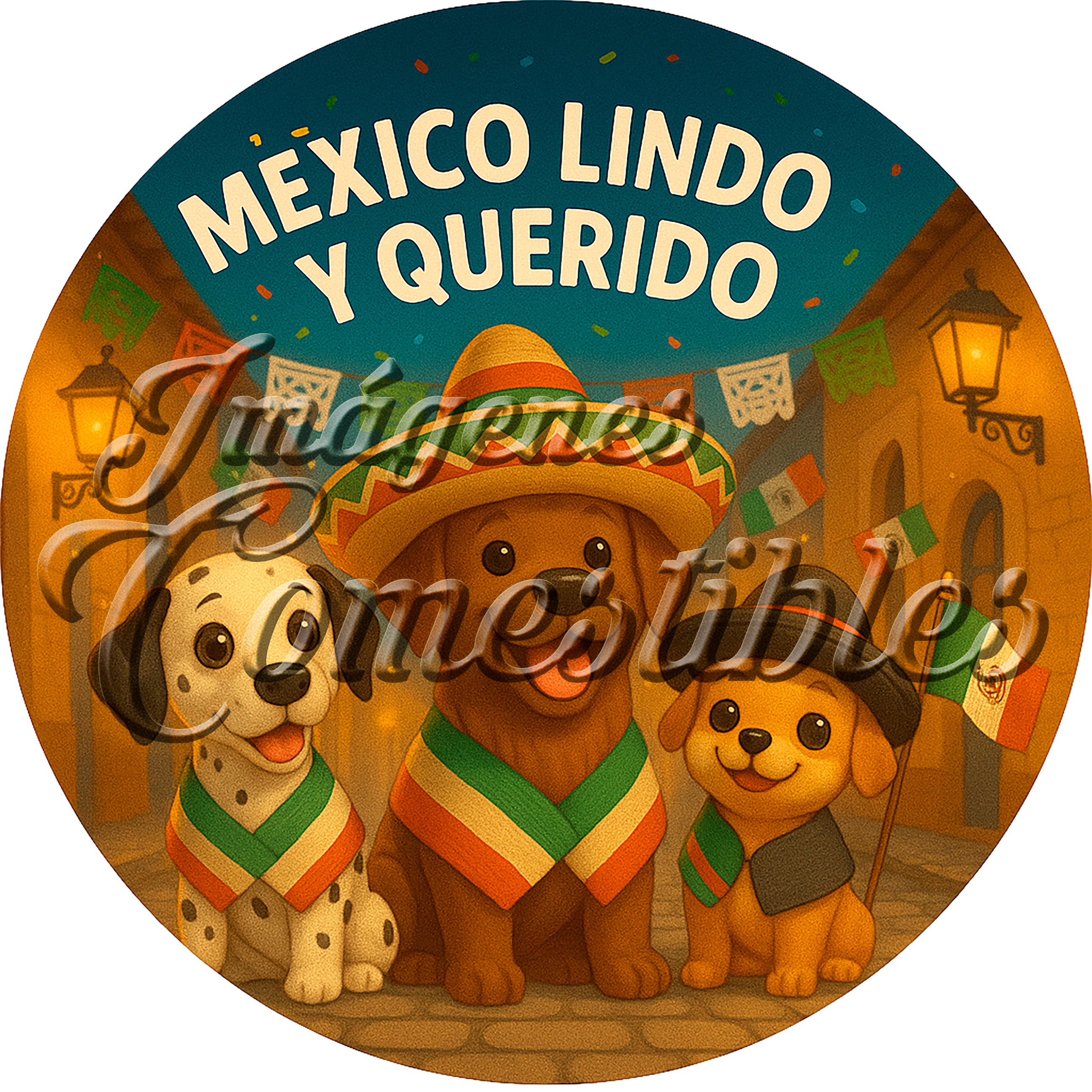Oblea comestible - Viva México perritos-6