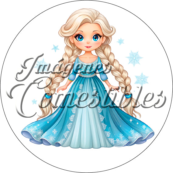 Oblea comestible - Princesa Elsa-A