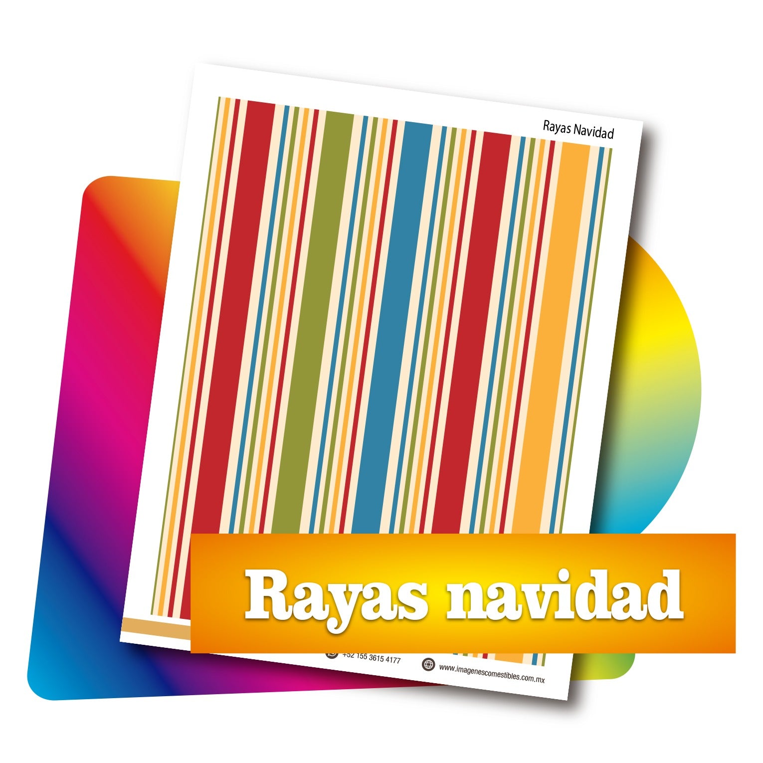 Tapiz PDF 19 x 25 cm. Rayas navidad