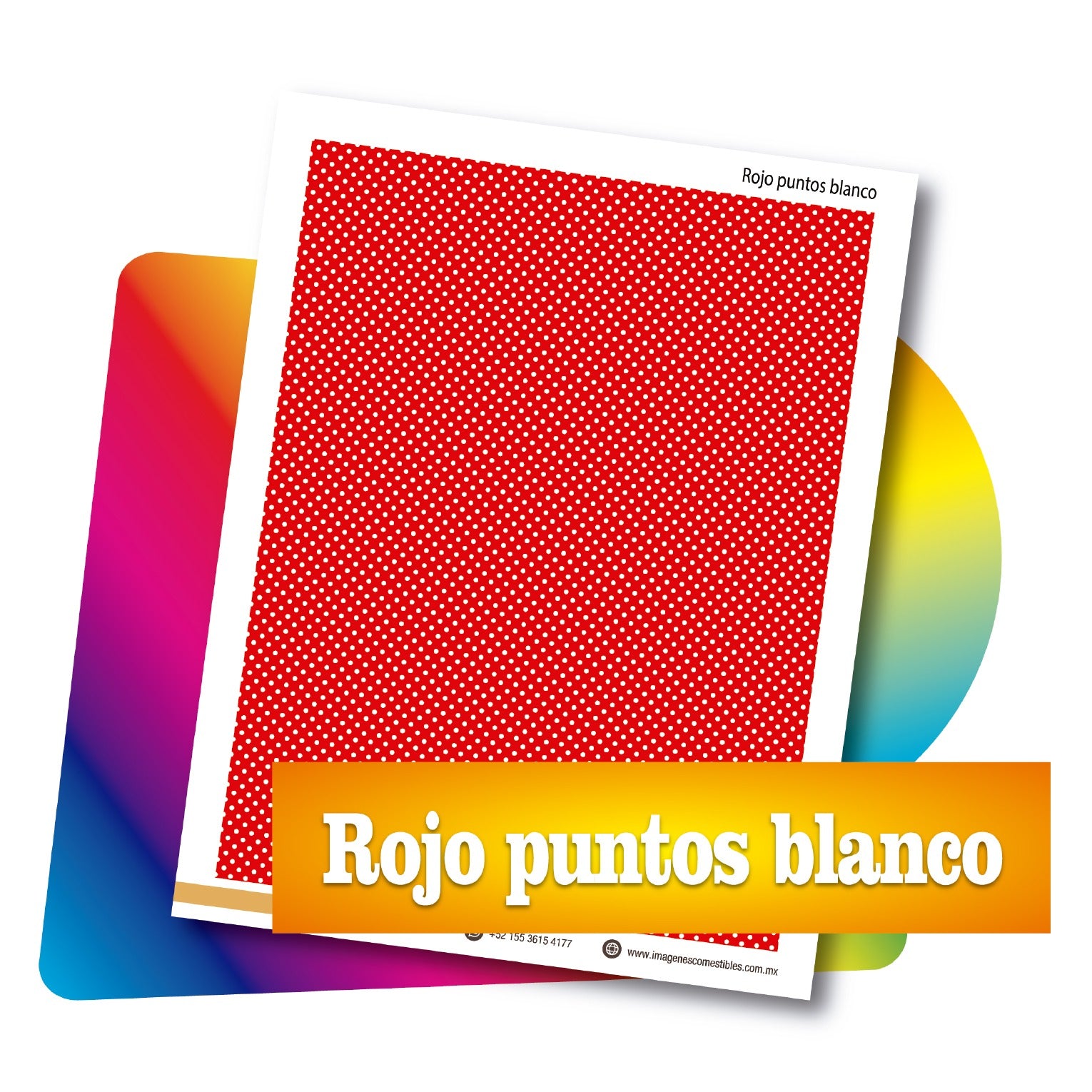 Tapiz PDF 19 x 25 cm. Rojo puntos blancos