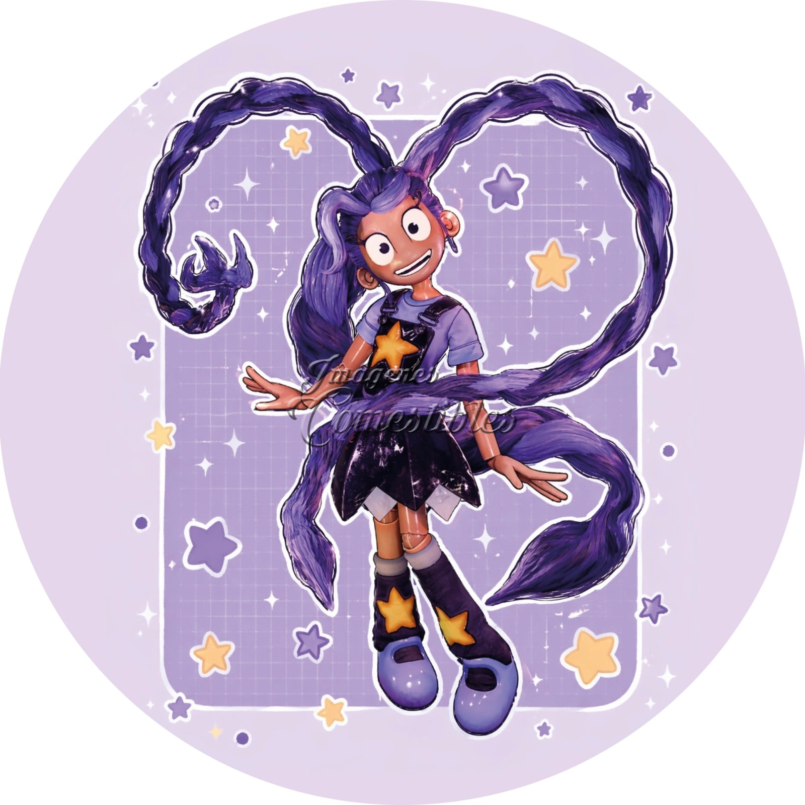 Oblea comestible - Lily love braids