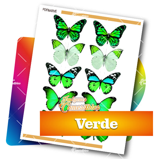 Planilla PDF con Mariposas verdes frente